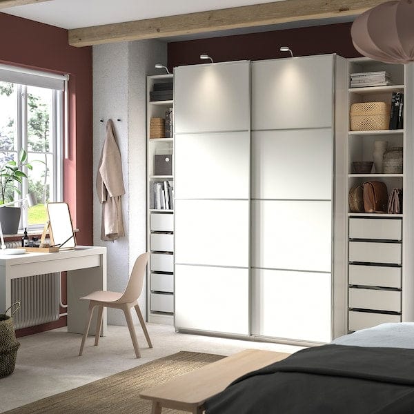 Ikea PAX / MEHAMN - Wardrobe, white/double-face white,250x66x236 cm