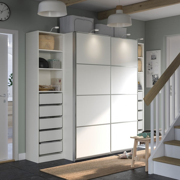 PAX / MEHAMN - Wardrobe, white/double-face white,250x66x201 cm