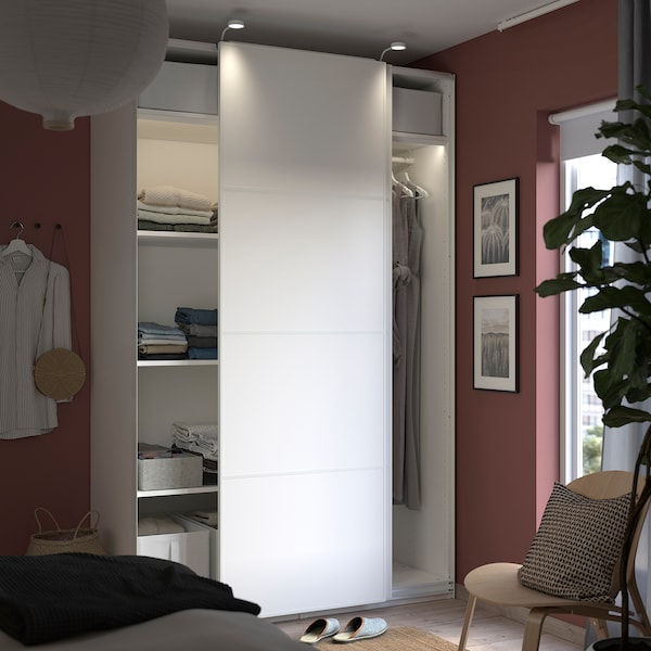 PAX / MEHAMN - Wardrobe, white/double-face white,150x66x236 cm