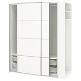 PAX / MEHAMN wardrobe with sliding doors, white aluminium/white white, 170x66x201 cm