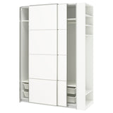 PAX / MEHAMN wardrobe with sliding doors, white aluminium/white white, 170x66x236 cm