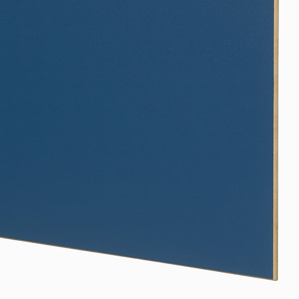 PAX / MEHAMN wardrobe with sliding doors, white stained oak effect aluminium/walnut effect blue, 150x66x201 cm
