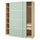 PAX / MEHAMN - Wardrobe with sliding doors, oak-effect with white stain/double-face light green,200x66x236 cm