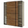 PAX / MEHAMN wardrobe with sliding doors, grey-beige black/double sided walnut, 200x66x236 cm