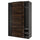PAX / MEHAMN wardrobe with sliding doors, dark grey black/double sided dark brown oak effect, 150x236x66 cm