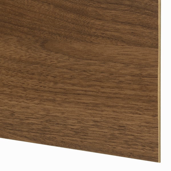 PAX / MEHAMN wardrobe with sliding doors, dark grey black/double sided walnut, 200x66x236 cm