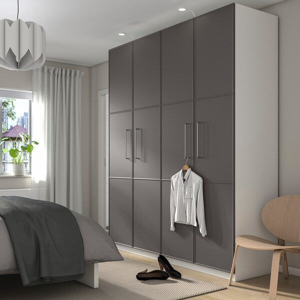 PAX / MERÅKER - Wardrobe, white/dark grey,200x60x236 cm