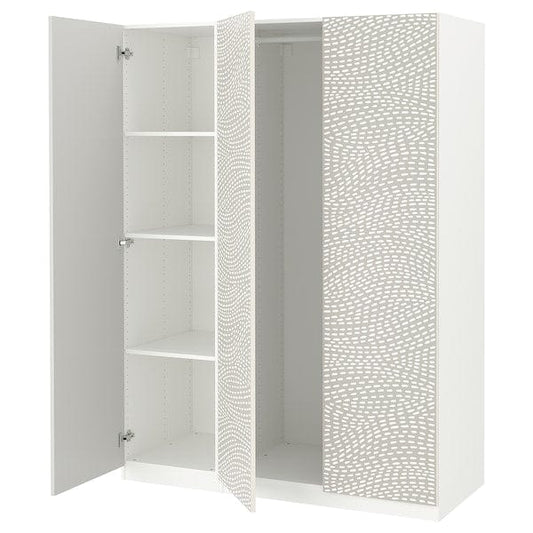 Ikea PAX / MISTUDDEN - Wardrobe combination, white/grey patterned,150x60x201 cm