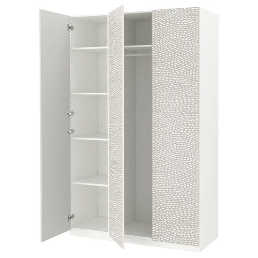 Ikea PAX / MISTUDDEN - Wardrobe combination, white/grey patterned,150x60x236 cm