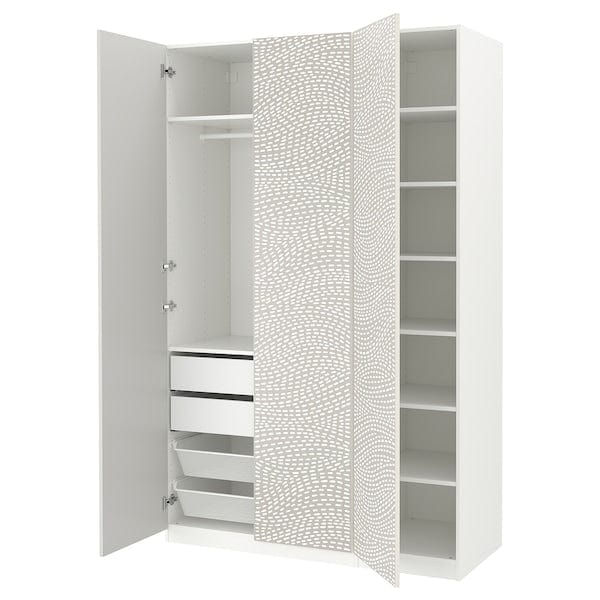 Ikea PAX / MISTUDDEN - Wardrobe combination, white/grey patterned,150x60x236 cm