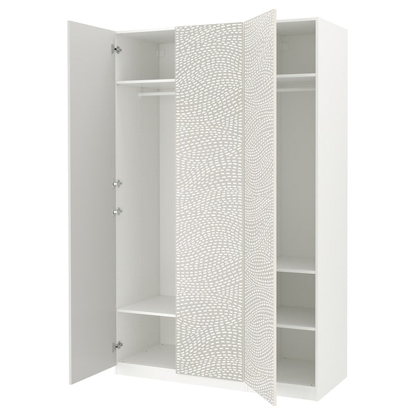 PAX / MISTUDDEN - Wardrobe combination, white/grey patterned,150x60x236 cm