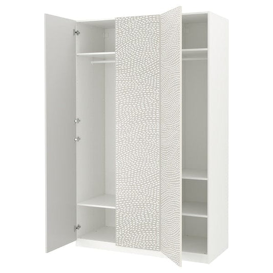 Ikea PAX / MISTUDDEN - Wardrobe combination, white/grey patterned,150x60x236 cm