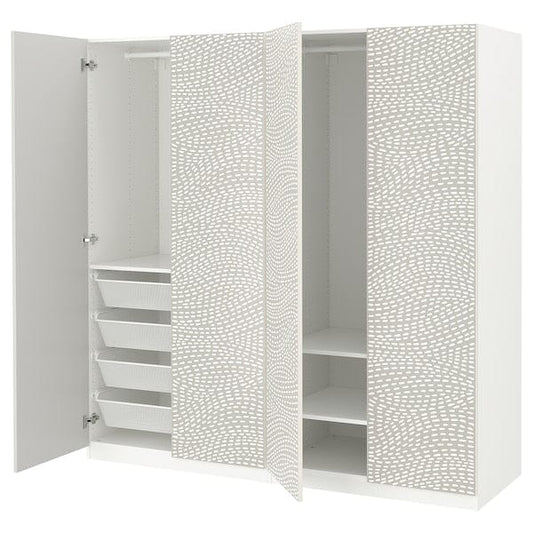 Ikea PAX / MISTUDDEN - Wardrobe combination, white/fancy grey,200x60x201 cm