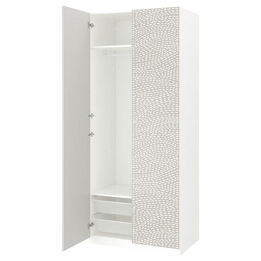 Ikea PAX / MISTUDDEN - Wardrobe combination, white/grey patterned,100x60x236 cm