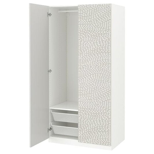 Ikea PAX / MISTUDDEN - Wardrobe combination, white/grey patterned,100x60x201 cm