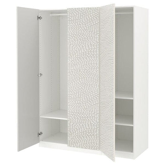 Ikea PAX / MISTUDDEN - Wardrobe combination, white/grey patterned,150x60x201 cm