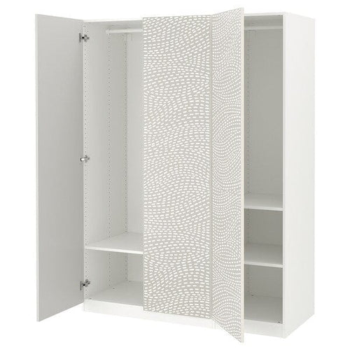 PAX / MISTUDDEN - Wardrobe combination, white/grey patterned,150x60x201 cm