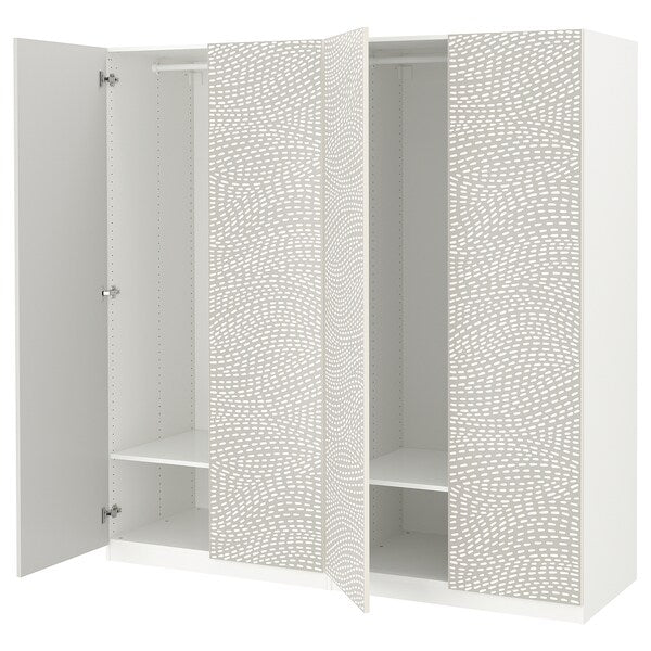 PAX / MISTUDDEN - Wardrobe combination, white/fancy grey,200x60x201 cm