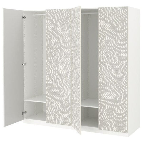 PAX / MISTUDDEN - Wardrobe combination, white/fancy grey,200x60x201 cm