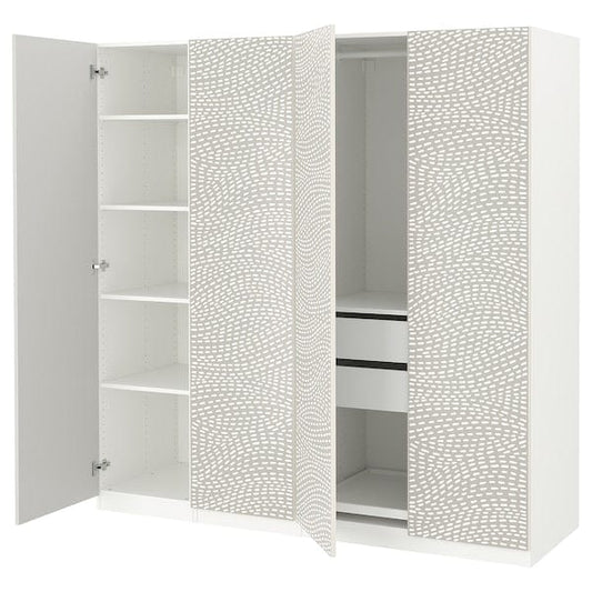 Ikea PAX / MISTUDDEN - Wardrobe combination, white/fancy grey,200x60x201 cm