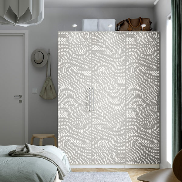 PAX / MISTUDDEN - Wardrobe combination, white/grey patterned,150x60x201 cm