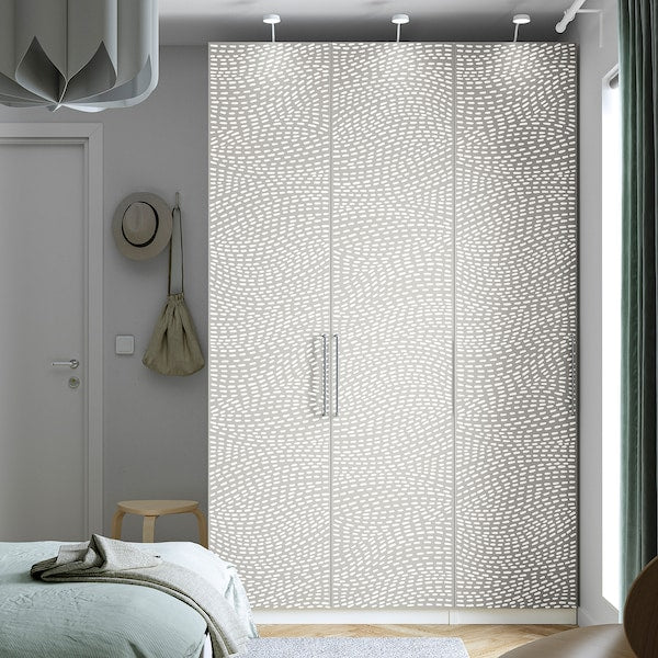 PAX / MISTUDDEN - Wardrobe combination, white/grey patterned,150x60x236 cm