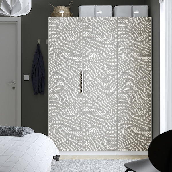 PAX / MISTUDDEN - Wardrobe combination, white/grey patterned,150x60x201 cm