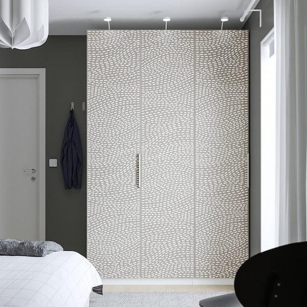 Ikea PAX / MISTUDDEN - Wardrobe combination, white/grey patterned,150x60x236 cm