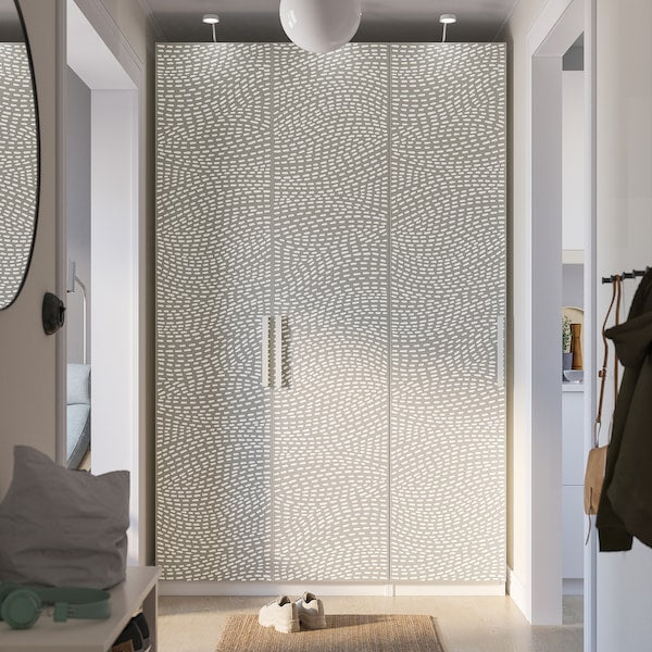 PAX / MISTUDDEN - Wardrobe combination, white/grey patterned,150x60x236 cm