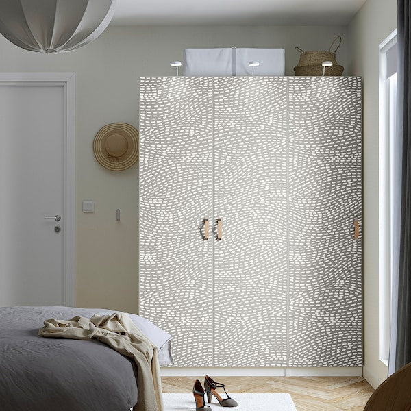 PAX / MISTUDDEN - Wardrobe combination, white/grey patterned,150x60x201 cm