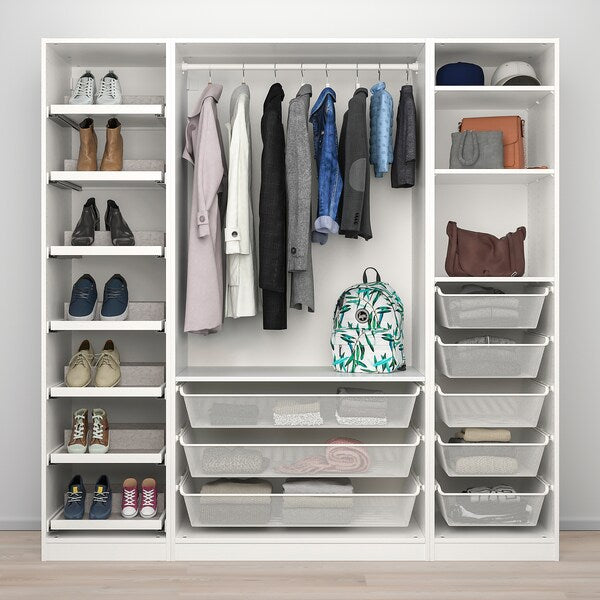 PAX / REINSVOLL - Wardrobe combination, white/grey-beige,200x60x201 cm