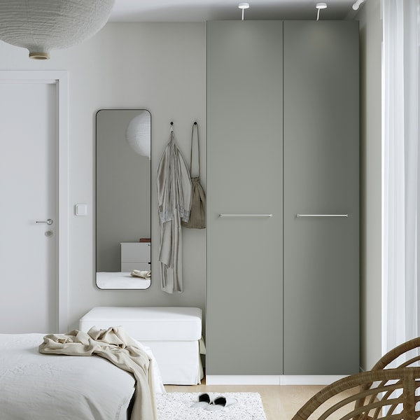 PAX / REINSVOLL - Wardrobe combination, white/grey-green,100x60x236 cm