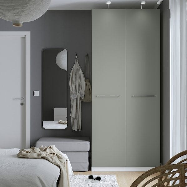 Ikea PAX / REINSVOLL - Wardrobe, white/grey-green,100x60x236 cm