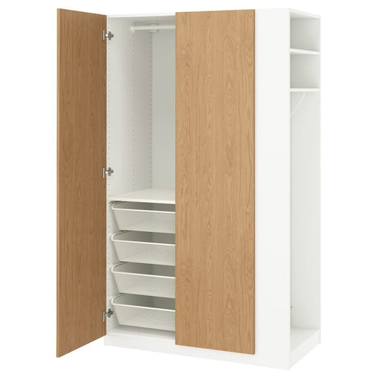 PAX / STORKLINTA wardrobe combination, white oak/white effect, 120x60x201 cm Wardrobe combination, white oak/white effect,120x60x201 cm