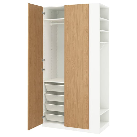 PAX / STORKLINTA wardrobe combination, white oak/white effect, 120x60x236 cm Wardrobe combination, white oak/white effect,120x60x236 cm