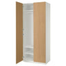 PAX / STORKLINTA wardrobe combination, white/oak effect, 100x60x236 cm