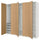 PAX / STORKLINTA - Wardrobe combination, white / oak effect,250x60x236 cm
