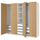 PAX / STORKLINTA - Wardrobe combination, white / oak effect,250x58x236 cm