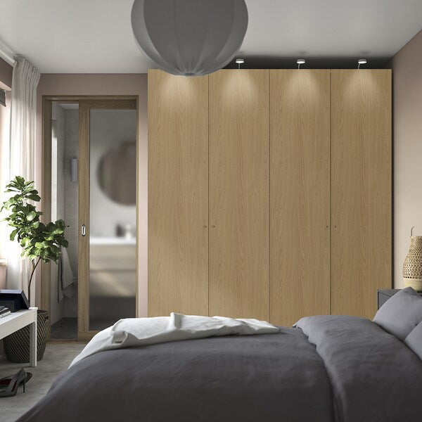 PAX / STORKLINTA - Wardrobe combination, white / oak effect,200x60x236 cm