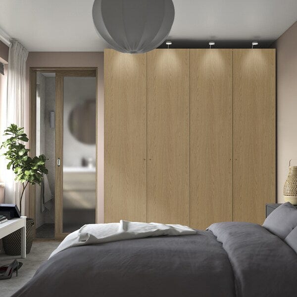 Ikea PAX / STORKLINTA - Wardrobe combination, white / oak effect,200x60x236 cm