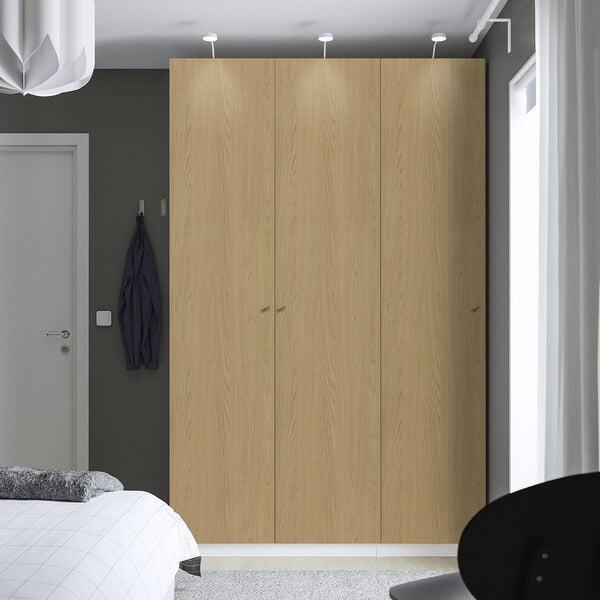 PAX / STORKLINTA - Wardrobe combination, white / oak effect,150x60x236 cm