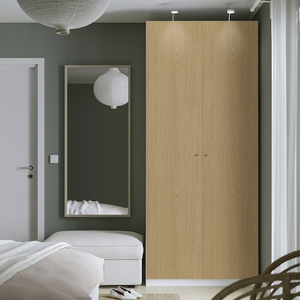 PAX / STORKLINTA - Wardrobe combination, white / oak effect,100x60x236 cm