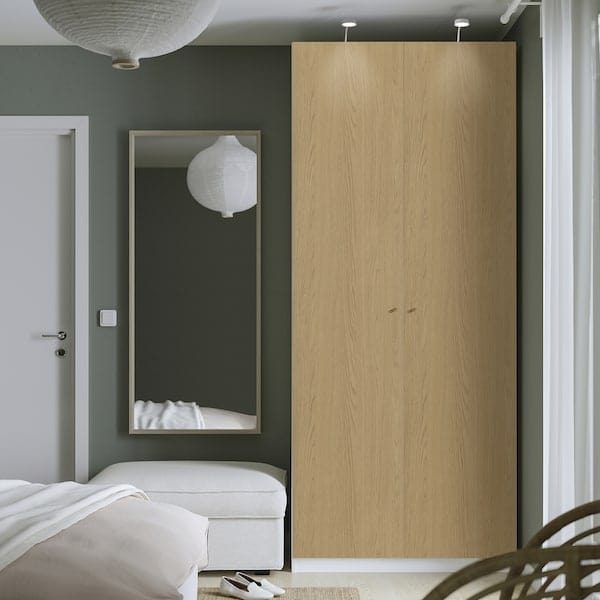 Ikea PAX / STORKLINTA - Wardrobe combination, white / oak effect,100x60x236 cm