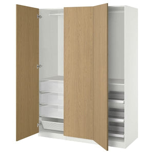 Ikea PAX / STORKLINTA - Wardrobe combination, white / oak effect,150x60x201 cm