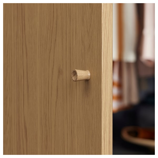 PAX / STORKLINTA wardrobe combination, grey-beige/oak effect, 250x60x236 cm