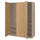 PAX / STORKLINTA - PAX / STORKLINTA Wardrobe combination, grey-beige/oak effect, 150x60x201 cm