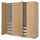 PAX / STORKLINTA - PAX / STORKLINTA Wardrobe combination, grey-beige/oak effect, 200x66x201 cm