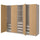 PAX / STORKLINTA - PAX / STORKLINTA Wardrobe combination, grey-beige/oak effect, 250x58x201 cm
