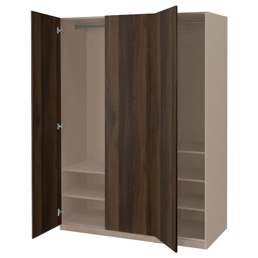 Ikea PAX / STORKLINTA - Wardrobe combination, grey-beige/dark brown stained oak effect, 150x60x201 cm