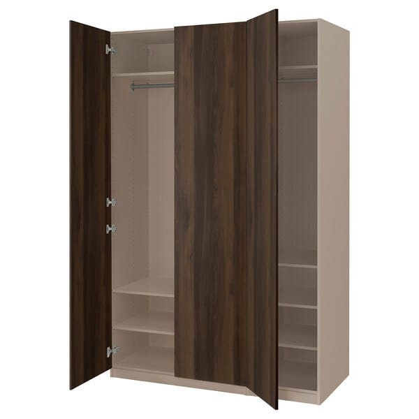 Ikea PAX / STORKLINTA - Wardrobe combination, grey-beige/dark brown stained oak effect, 150x60x236 cm